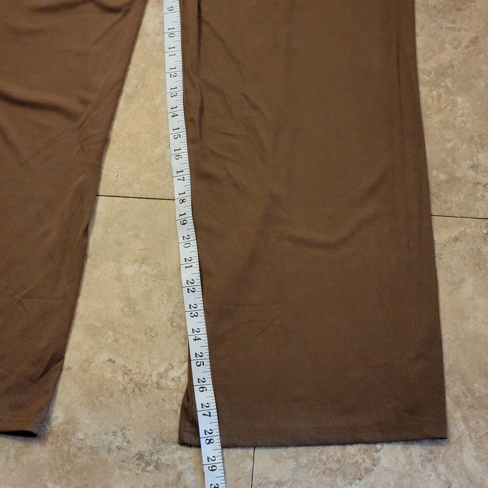 Alo Yoga XL Brown 2pc Long Sleeve Drawstring Pant Knit Lounge Athleisure Set New - Picture 6 of 7